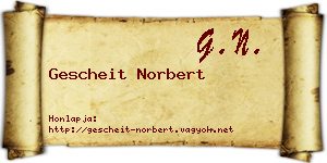 Gescheit Norbert névjegykártya